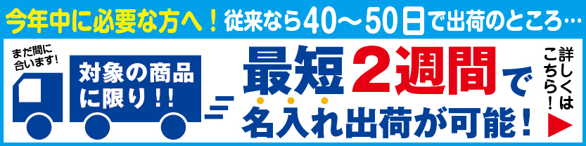 2025短納期2週間後に商品発送キャンペーン