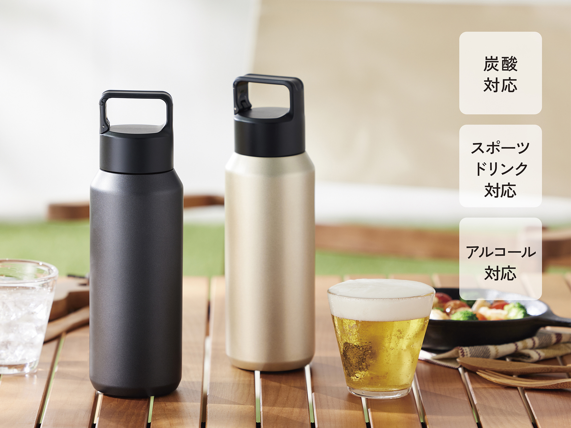 真空ステンレス炭酸ボトル(600ml)イメージ